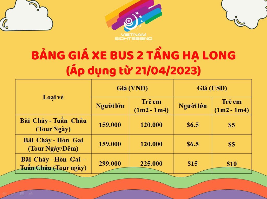 Giá vé xe bus 2 tầng Hạ Long mới nhất 2023